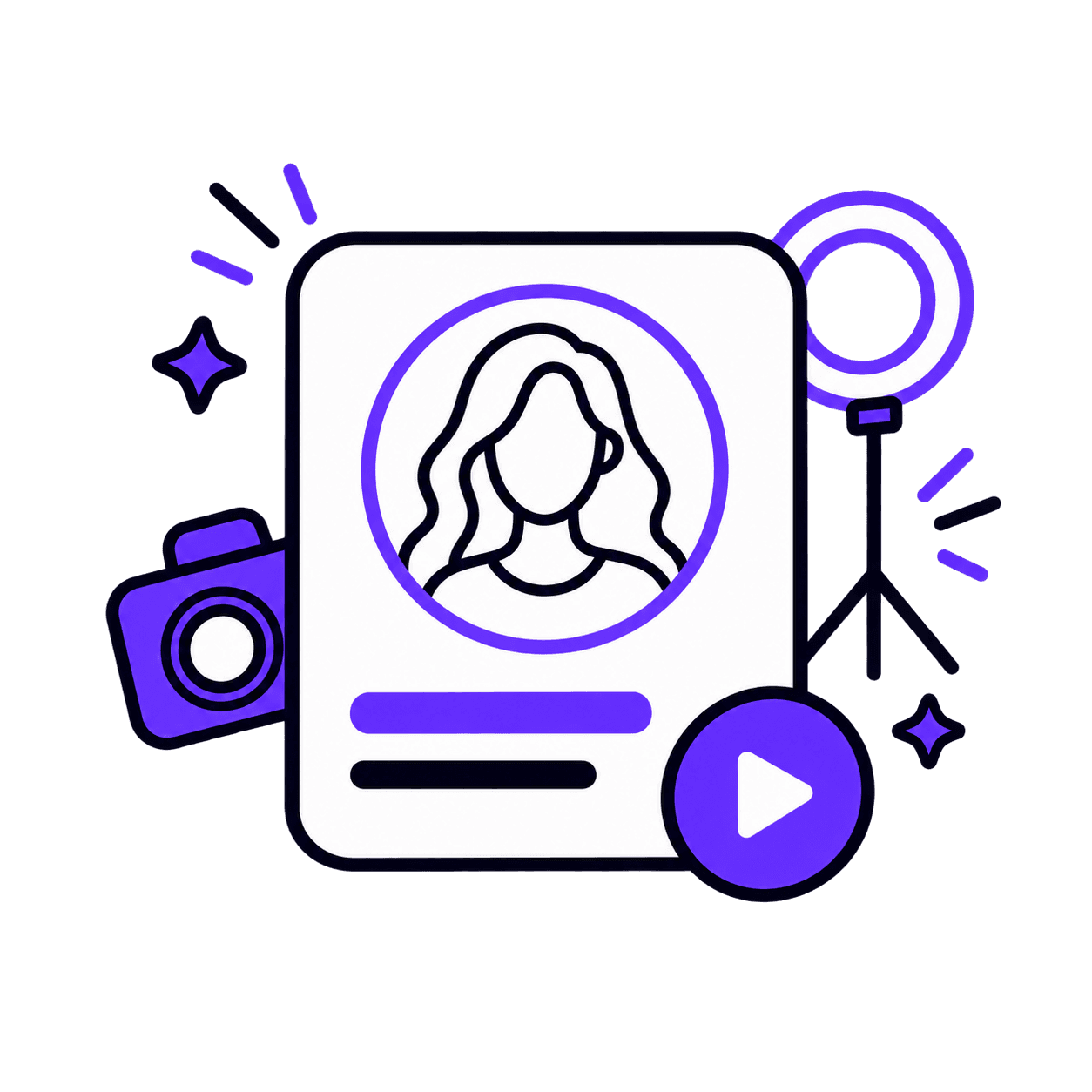 Illustration of a creator profile ready to publish